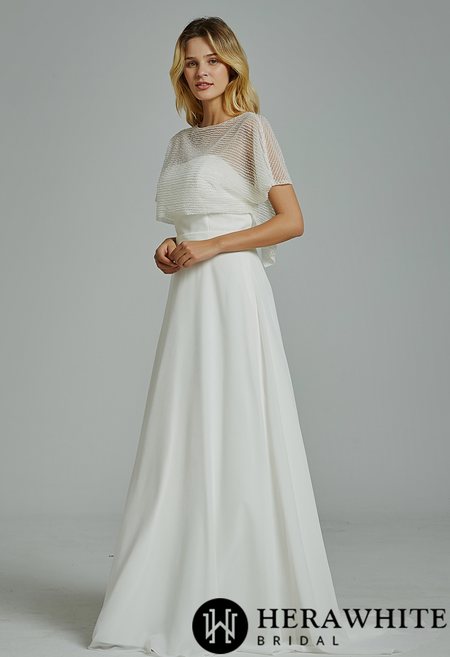 A-Line/Princess Strapless Sleeveless Asymmetrical Wedding Dress with Beading & Lace main image 1