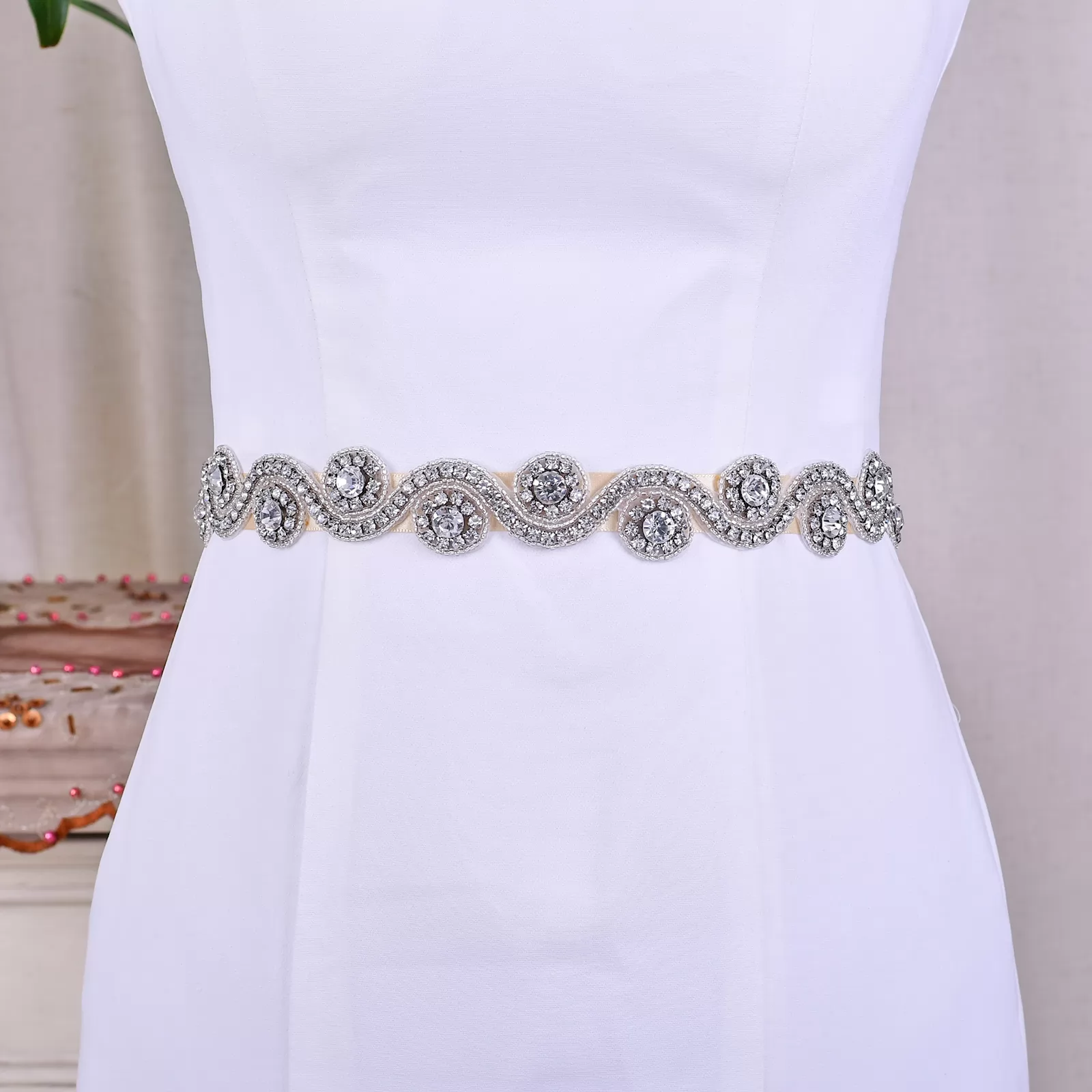 Shiny Crystal Axial Symmetrical Bridal Sash