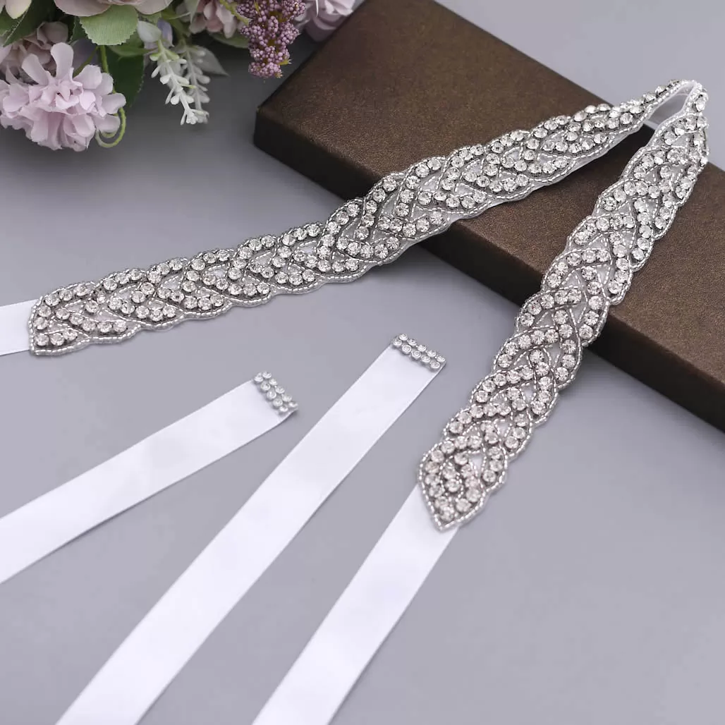 Wholesale Sparkling Crystals Linear Bridal Sash
