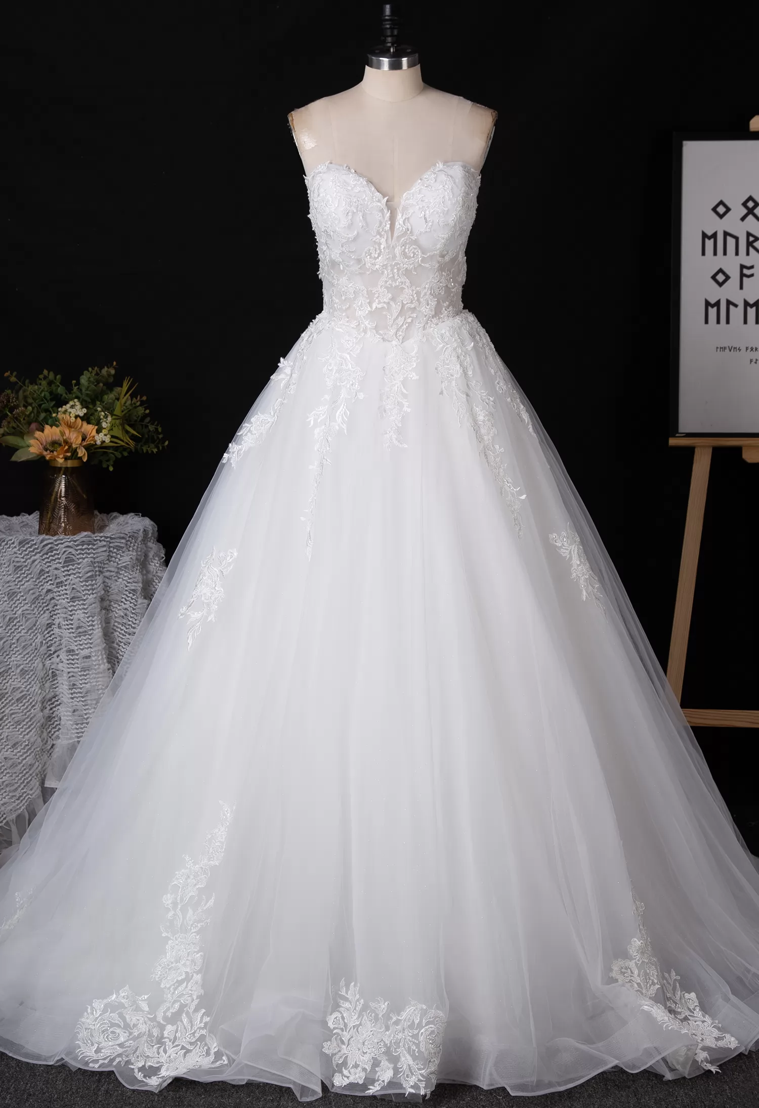 Strapless Sweetheart Wedding Dress With Illusion Back