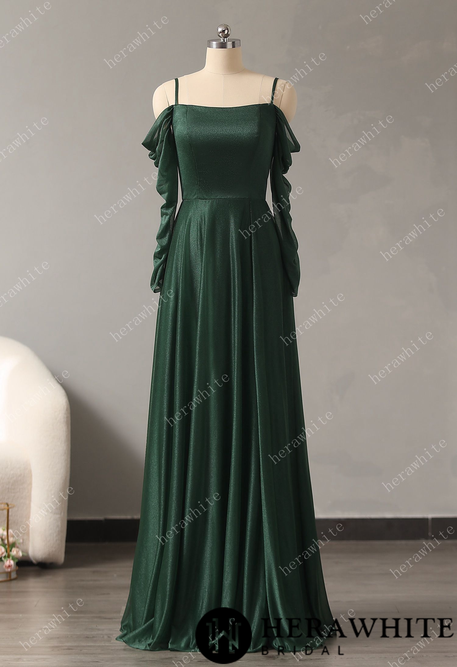 Classic Thin Shoulder Straps Soft Bridesmaid Dress