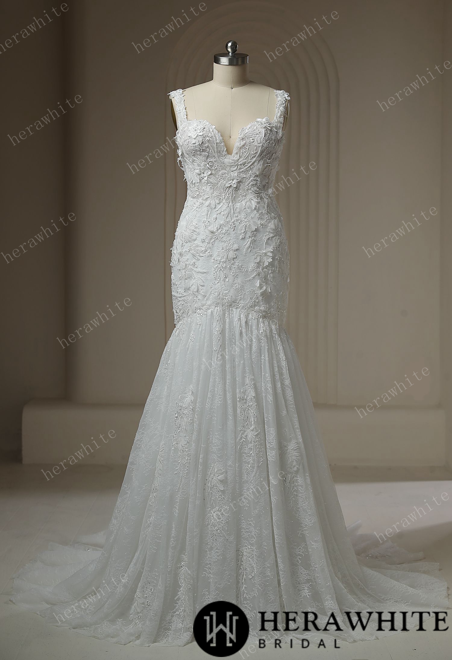 Luxury Sweetheart Silver Lace Wedding Party Dresses, Corset Lace Up Bridal Gown, WD0018