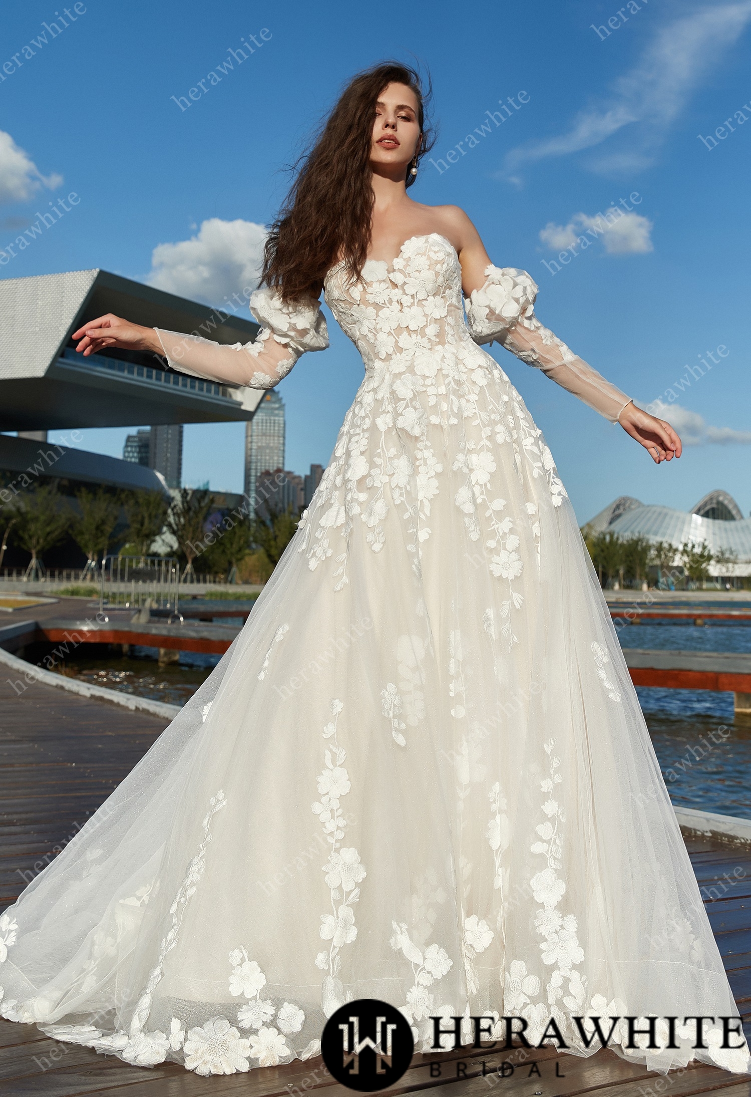 Beaded Sequins Lace And Sexy Split Wedding Dress Wholesale