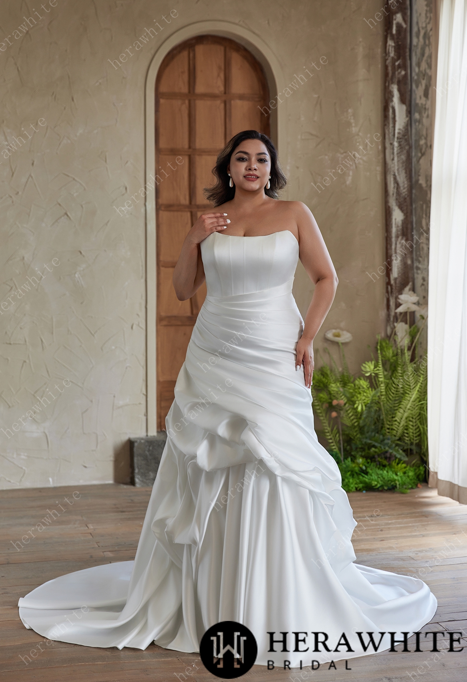 Women's Sequined Suspender Split Backless Solid Color Wedding Dresses